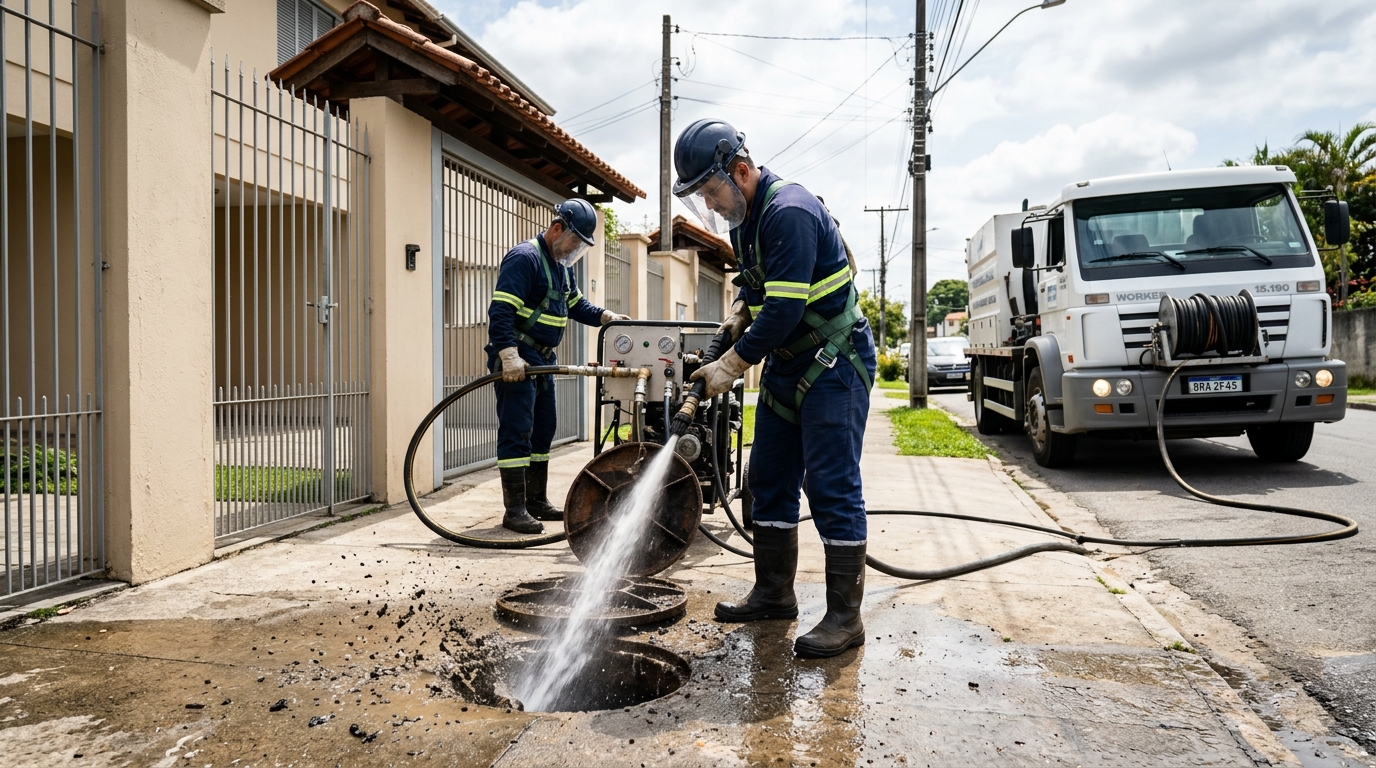 Limpeza de Tubulação com Hidrojato em Joinville‑SC